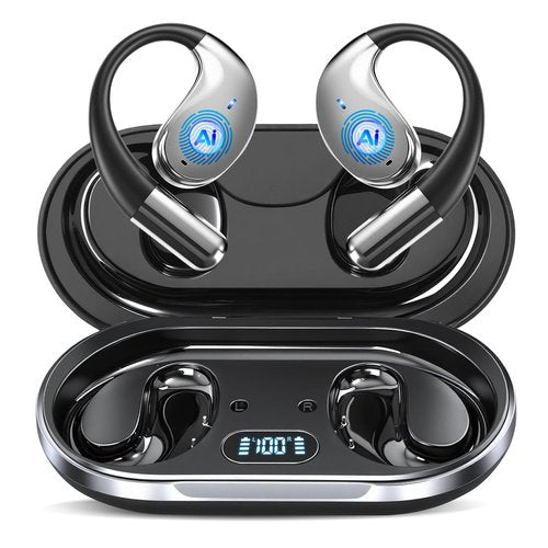 AI Translation Earbuds Real Time 164 Languages 80H Playtime Translator Ear Buds Audifonos Traductores Inglés Español Wireless Earphones Bluetooth Headphones for Travel Business Meeting Learning Black
