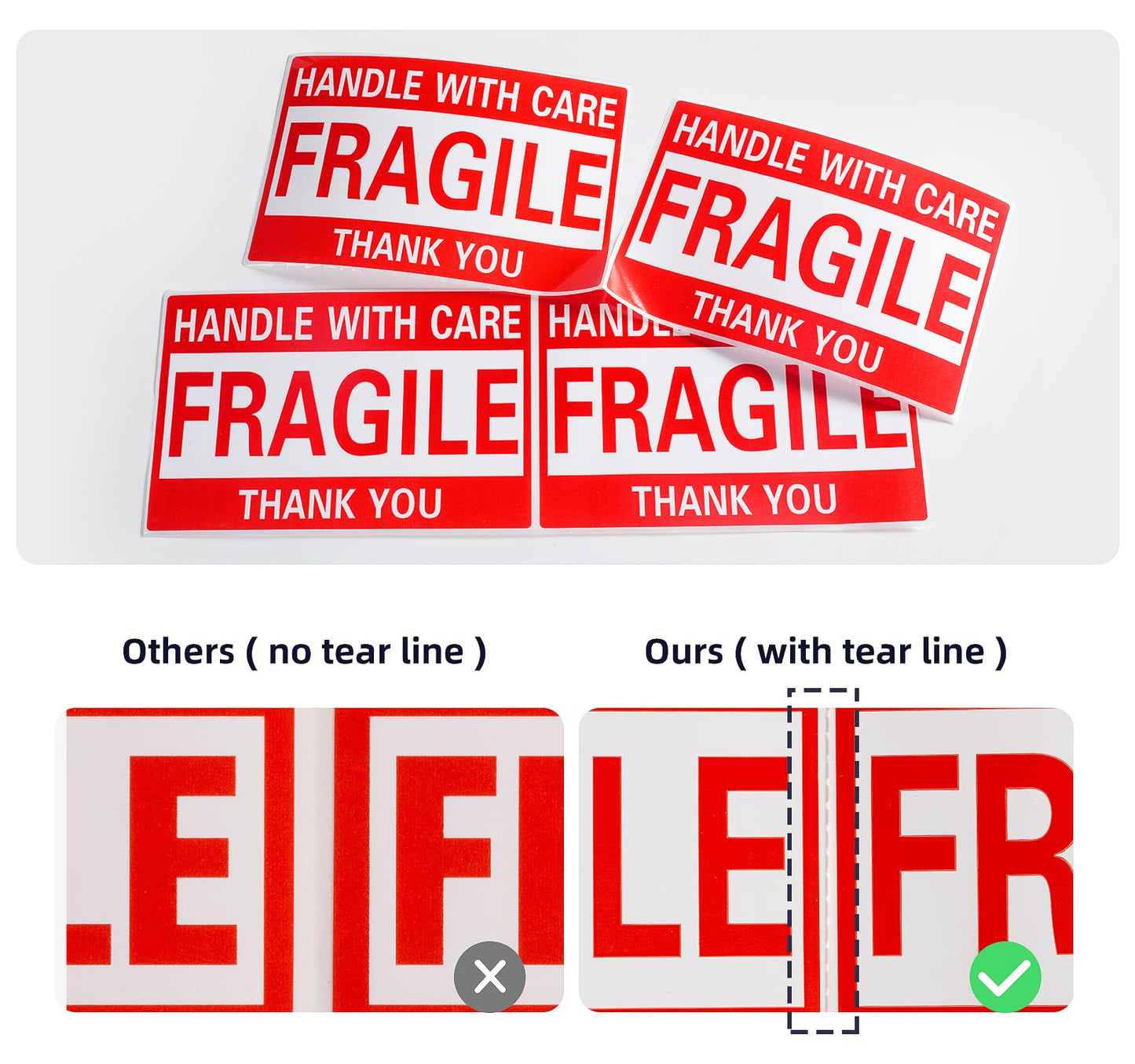 4 x 6 Inch Fragile Stickers Handle with Care 500 Permanent Adhesive Fragile Stickers for Shipping Moving Glass Fragile Labels (1 Roll, 500 Labels)