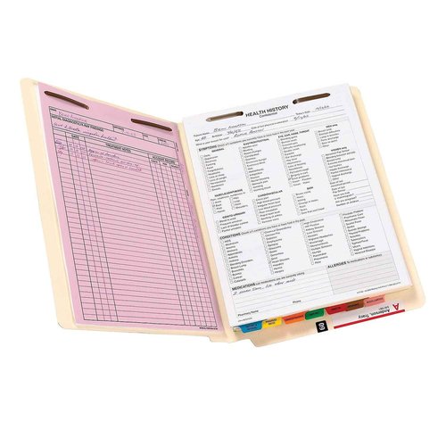 Smead 100% Recycled End Tab Fastener File Folder, Shelf-Master Reinforced Straight-Cut Tab, 2 Fasteners, Letter Size, Manila, 50 per Box (34160)