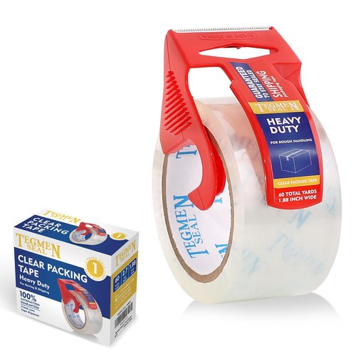 Heavy Duty Clear Packing Tape - 1.88 Inches Wide, 60 Yards Per Roll | Ideal for Shipping & Moving