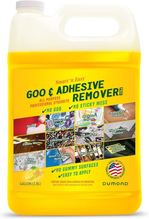 Dumond Smart 'n Easy Goo Remover - Surface Safe Adhesive Cleaner | 1 Gallon Refill with Lemon Citrus Scent