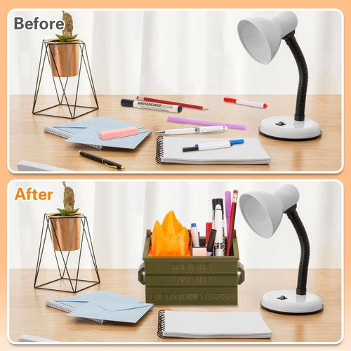 Dalycro Dumpster Fire Pencil Holder Fun Desk Accessories with Removable Flame Light Touch Dimming Mode & USB Charging Port Perfect Pen Holder for Desk, Funny Gift for Coworkers