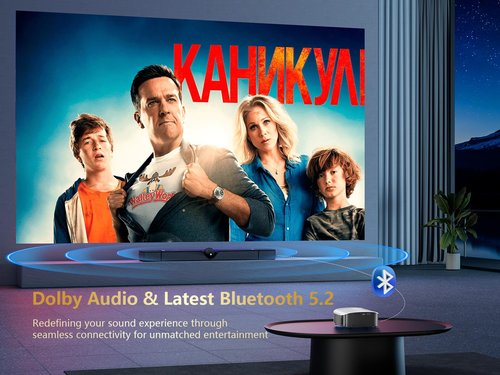 GooDee Smart 4K Projector with 5G WIFI and Bluetooth, Netflix/Amazn Prime Video Certified, Dolby Audio, Outdoor Projector, 400" Zoom Home Theater Projector Compatible with TV Stick,iOS,Android