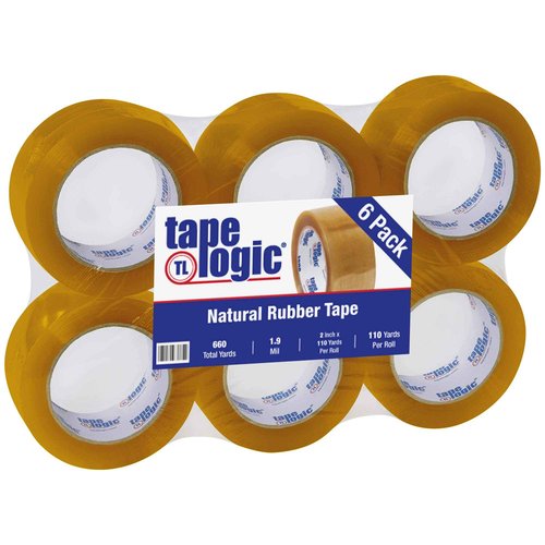 Partners Brand PT902506PK Clear Tape Logic Natural Rubber Tape, 1.9 mil, 2" x 110 yd. (Pack of 6)
