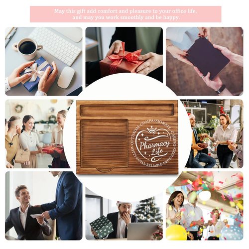 Pharmacy Life Wooden Sticky Note Holder – Heart-Themed Pharmacist Appreciation Desk Organizer, Thoughtful Gift for Pharmacy Staff, WSH37