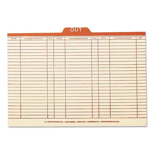 Smead Out Guide Printed Forma Style, 1/5-Cut Tab Center Position, Guide Height, Legal Size, Manila, 100 per Box (53910)