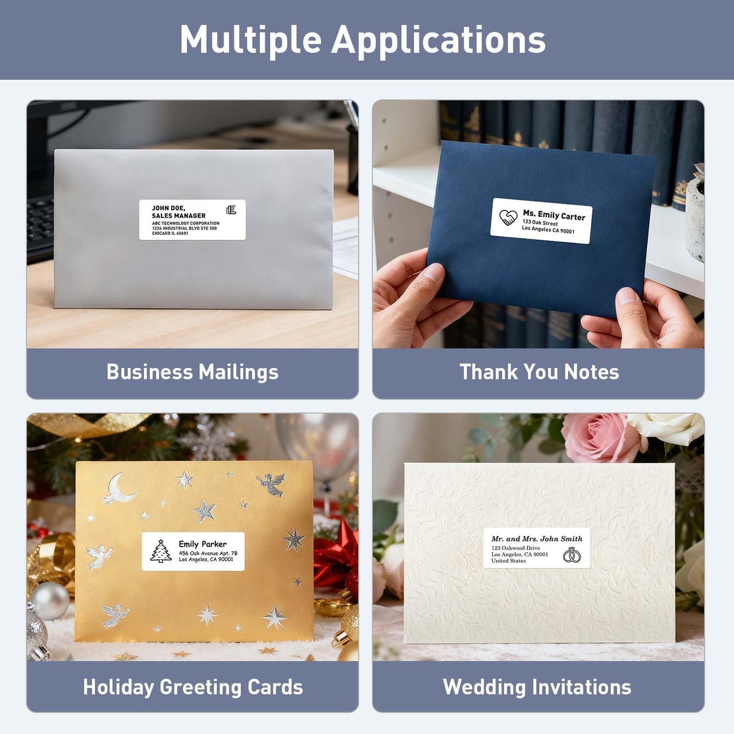 SUPVAN Personalized Address Labels - Waterproof, Highly Adhesive, 1'' X 4-1/8'' | 70 Blank Labels/Roll