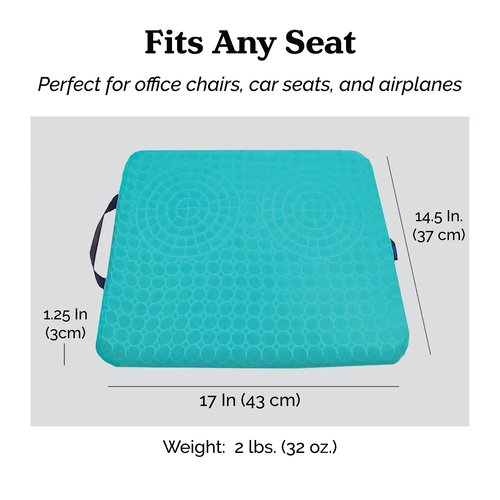 Zen Virtuoso Gel Seat Cushion for Tailbone Support and Relief from Butt and Back Pain and Pressure - Cushions are Large Thick and Comfortable - Ideal for Office Chairs Driving Travel and Long Sitting