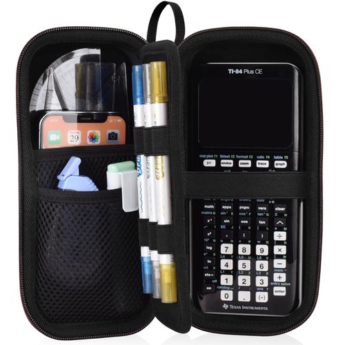 ZUJFPL Hard Graphing Calculator Case Compatible with Texas Instruments TI-84 Plus CE/TI-84 Plus/TI-Nspire CX II CAS/TI-Nspire CX II/TI-83 Plus/TI-85/TI-86/TI30xs/TI36X Pro/TI 34 Calculator - Black