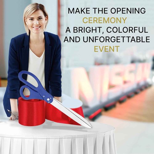 25" Blue Scissors for Grand Opening – Large Heavy Duty Shears for Ribbon Cutting Ceremony Blue Giants Ribbon Cutting Scissors for Special Events Inaugurations and Ceremonials