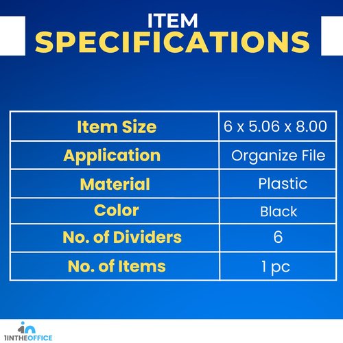 1InTheOffice Incline Desktop File Sorter, 6 Compartments Step Sorter, Black