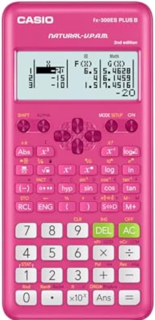 Casio fx-300ES Plus Scientific Calculator - 262 Functions, Natural Textbook Display, Pink