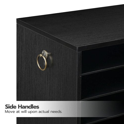 HOOBRO Literature Organizers, 12 Compartments Office Mailbox with Adjustable Shelves, Wood Countertop Literature Sorter for Office, Home, Classroom, Mailrooms Organization Black BK12WF01