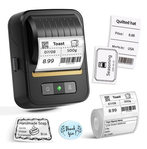 Label Maker Machine with Tape, N20 Bluetooth Label Maker, 2Inch Portable Thermal Label Printer for Small Business, Barcode, Address, Logo, Clothing, Home, Office, School, Sticker Printer for Phone