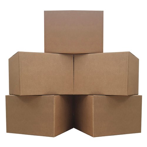uBoxes Extra Large 23x23x16" Standard Corrugated Moving Box", brown corrugated & uBoxes Moving Boxes Medium 18x14x12-Inches Professional Moving Box