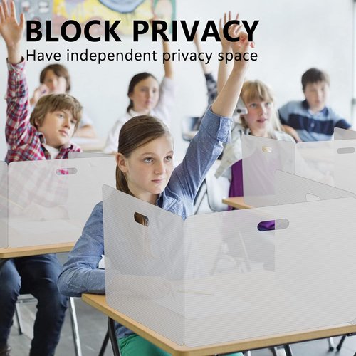 Privacy Shields 2 Pack | Durable Plastic Desk Dividers - Easy to Disinfect & Portable