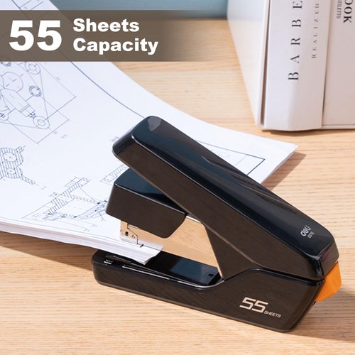 Heavy Duty Deskstop Stapler, 55 Sheet Capacity Jam Free, One Finger Touch Stapling Ergonomic Office Staplers for Office, Home, Classroom, Booklet, Book Binding