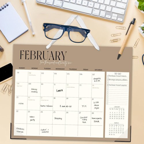 Guasslee Desk Calendar 2025-2026, 19-Month School Year Desk/Wall Calendar, 2025 Jun-2026 Dec, 2025 14" X 11" Monthly Planner With Thick Paper For Office Home School Organizing