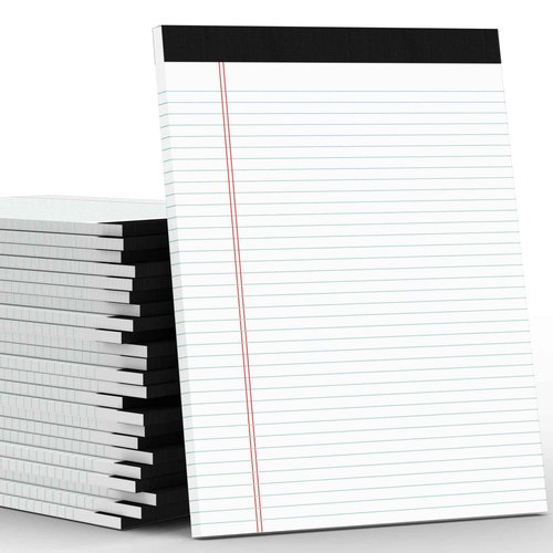 PINJINGPRO 24 Pack White Legal Pads 8.5 x 11 Writing Note Pads College Ruled Writing Pads 8.5 x 11, Lined Paper Pads, 30 Sheet/Notepad, 38 Lines Perforated Notepads 8.5 x 11'' for School, Home, Office