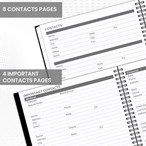 Monthly Planner 2026-2027 | 18-Month Calendar with Contacts & Passwords - 8.5" x 11", Colorful Tabs, Thick Paper