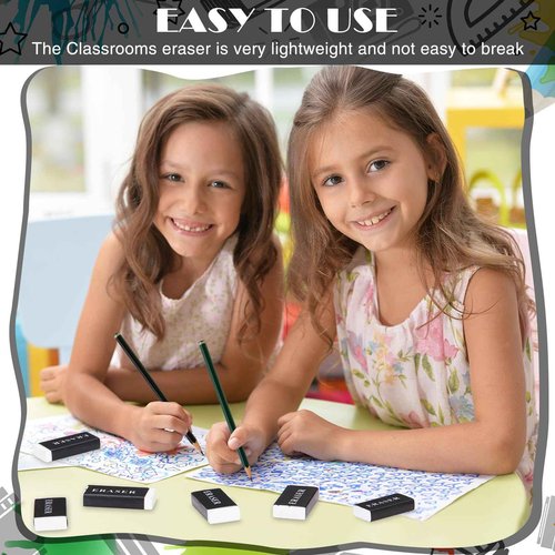 Motiskyy 300 Pieces Operation Christmas White Pencil Erasers Bulk Soft Art Pencil Large Rubber Erasers for Drawing Kids Student Artist Office Home Classroom Writing 1.8 x 0.8 x 0.3 Inch