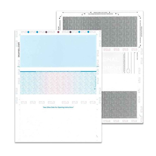 NextDayLabels - 8-1/2" x 11" Z Fold Pressure Seal Self Mailer Checks (Red/Blue-250)