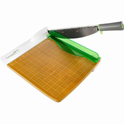 Westcott 16717 12-Inch CarboTitanium Wood Base Guillotine Paper Cutter, Multi-Paper Trimmer with 30 Sheet Capacity