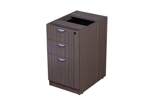 Boss Office Products 71 Inch Executive U-Shape Desk with File Storage Pedestal and 4 Door Hutch, Driftwood