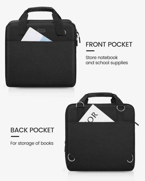 Realove 3 Inch 3 Ring Zipper Binder with Double Shoulder Strap & Handle - 3” D-Ring Binder with Zipper with Multi-Pocket (for 13” Laptop & Tablet and Smaller) for School-Black(Pen not Included)