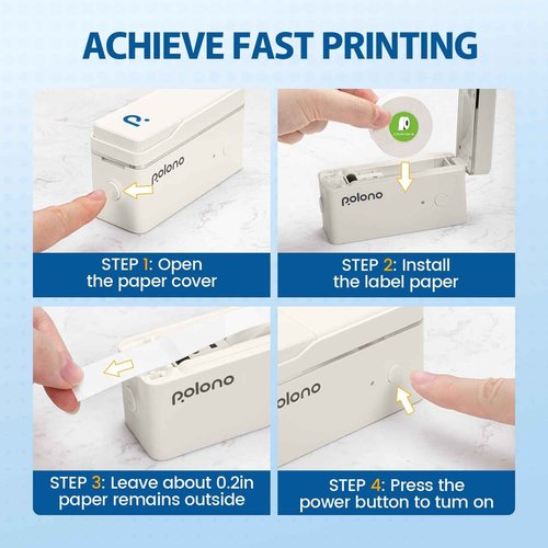 POLONO P31S Label Maker Machine with Tape, Portable Thermal Printer, Portable Bluetooth Label Printer for Organizing Storage Office Home, Sticker Maker Mini Label Maker with Multiple Templates, Beige