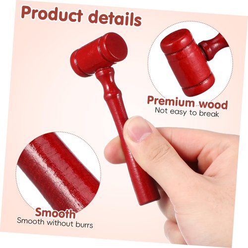 NUOBESTY 5pcs Judge Gavel, Gavel Toy, Mini Wooden Gavel Toy, Wooden Gavel Judgment Cosplay Lawyer Judge Costume Accessory, Unique Craft Gifts Toys for Halloween Cosplay Party