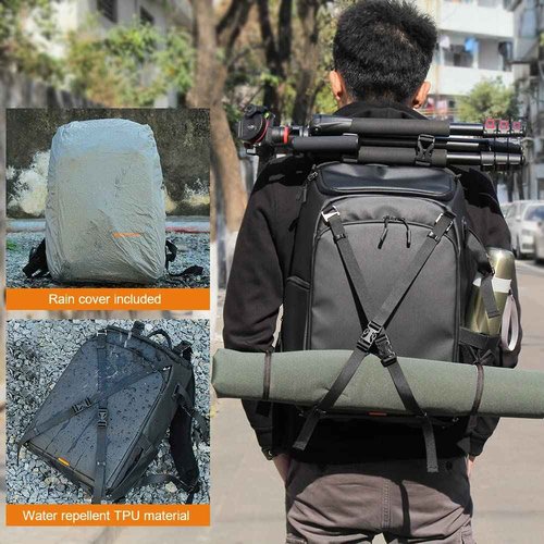 Besnfoto Camera Backpack Waterproof for DSLR/SLR Mirrorless Camera Men Photo Bag with Laptop Compartment for Photographer Travel