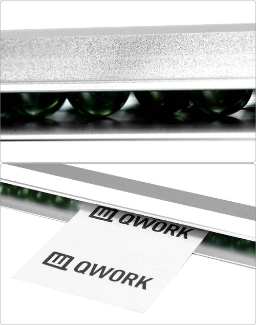 QWORK 48" Order Holder Slide Check Rack Rail, 2 Pack Big Desk Receipt Holder, Aluminium Display Rail Check Rack Receipt Ticket Bill Clip for Restaurant Office Hotel