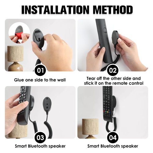 Magnetic Remote Leash Control Holder with Security Cable, Retractable Tidy Anti-lost Rope Organizer Easy Installation Stable Suitable for Projector TV Fan and Air Conditioner Remotes (4Pcs Black, L)