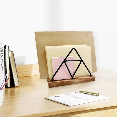 Daily Treasures Wooden Mail Organizer - Stylish Desktop Letter Holder for Home & Office