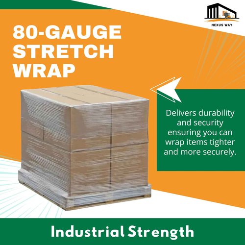 NEXUSWAY 18'' Shrink Wrap for Moving - Stretch Film Pallet Wrap Roll Heavy Duty 1000 feet 80 Gauge Industrial Strength up to 800% Stretch 20 Microns for Shipping Moving Furniture (Pack of 4)