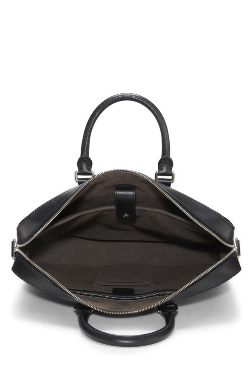 Gucci, Pre-Loved Black Guccissima Briefcase, Black