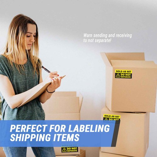 600 Sold as Set Stickers, 3" x 6" Do Not Separate Labels Fluorescent Yellow Shipping Supplies Packing Caution Warning Labels - 2 Rolls of 300 Stickers