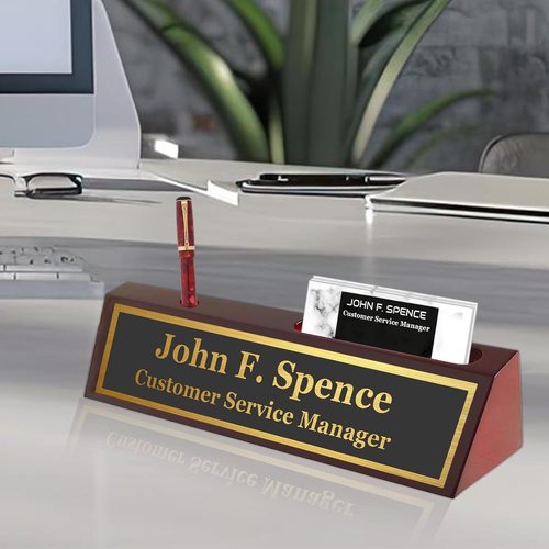Custom Wooden Desk Name Plaque - Personalized Office Accessories for Coworkers, Managers & Teachers