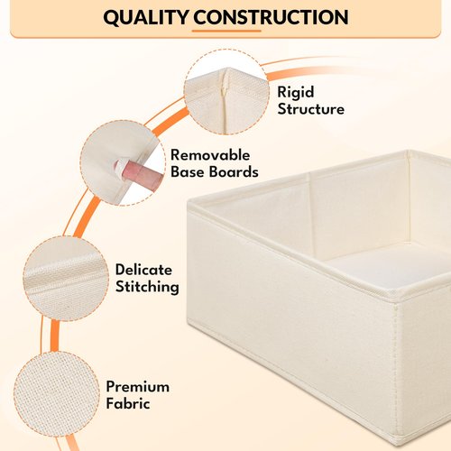 FANS-ONE Drawer Organizer Clothes, 21 Pack Dresser Organizer for Baby Clothes, Underwear, Socks, 3 Sizes Foldable Closet Organization and Storage Bins for Nursery, Bedroom (Beige)