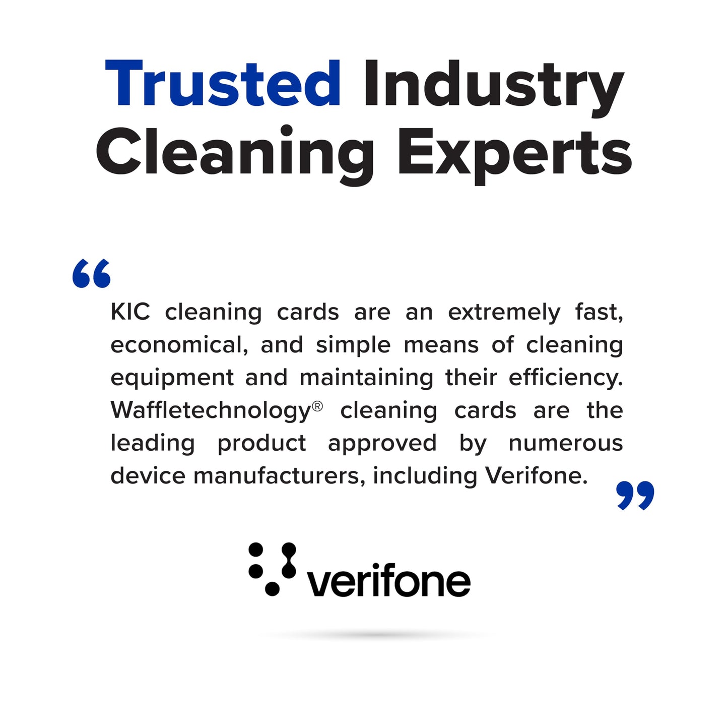 KICTeam - Waffletechnology® Cleaning Cards for Verifone Card Reader Payment Machines (40 Cards) - Verifone Tested & Approved - Presaturated with Quick Drying Solution - Made in USA