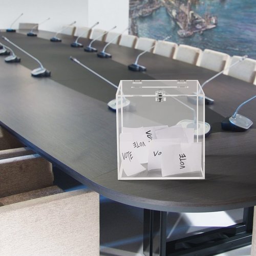 CiaoHER Acrylic Donation Box 10x10x10 inches, Ballot Suggestion Box Money Storage Container for Voting, Charity, Ballot, Contest, Suggestions