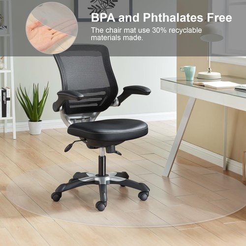 Desk Chair Mat for Hard Floor,36" x 36" Desk Mat Comfortable and Non-Skid Office Chair Mat Protect Your Floors from Damage, Easy Glide Rolling Plastic Floor Mat for Work,Home