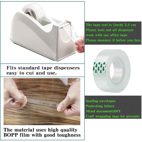 WUKAKA 144 Rolls Transparent Tape Refills Rolls Each Rol 1 inch Corel 3/4 x 900 Inches,for School,Office, Home.