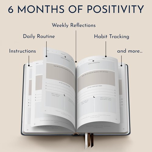 Gratitude Journal by Premium – 6-Month Guided Daily Prompts & Habit Tracker | Hardcover, 249 Pages, Lay Flat, 100gsm Paper – Ideal Mindfulness Gift for Men