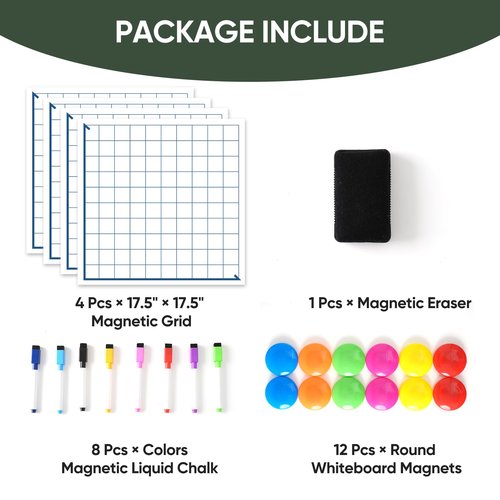 Magnetic XY Coordinate Dry Erase Grid, 35" x 35" Inches, Dry Erase Graph Board, Magnetic Coordinate Plane for White Board, Teacher Math Classroom Must Haves, School Classroom Office Supplies