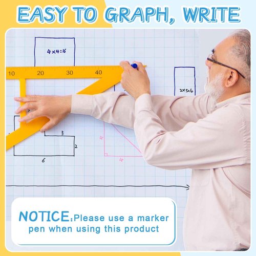 Jetec 2 Roll 1" Large Grid Graph Paper Roll 19.7 Inch x 197ft Drafting Paper for Back to School Classroom Teaching Supplies Kids Students Gifts