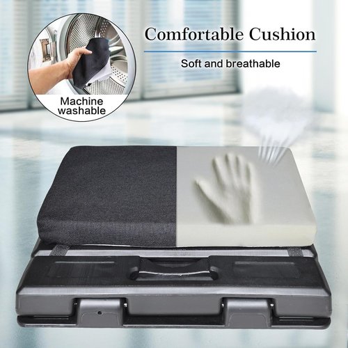 Scalebeard Foot Rest for Under Desk at Work 4-Level Height Adjustable,Ergonomic Foldable Footrest with Replaceable and Washable Cover for Office, Gaming,Computer, Soft & Removable Pad Desk Foot Stool