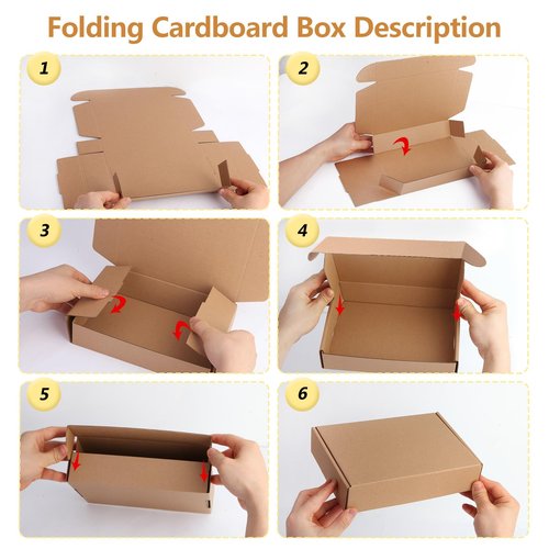 CaLoogn 7x5x2 Inches Shipping Boxes 50 Pack,Brown Corrugated Cardboard Carton for Packaging Supplies, Literature Mailer Boxes or Small Business Shipping Box