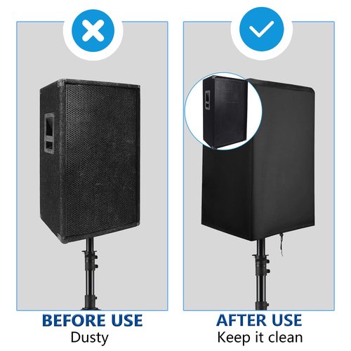 Musiin 15'' Outdoor Speaker Cover,Waterproof,Dust-Proof and UV-Proof Oxford Cloth,Bottom Drawstring Fastening Design,Suitable for Upright PA/DJ Speaker Protection Cover(2 Packs）